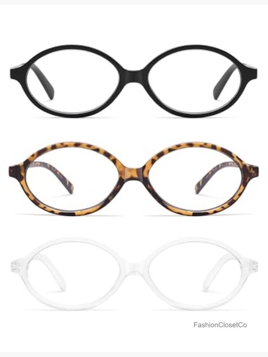 Blue Light Blocking Oval Reading Glasses for Women Men